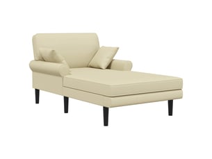 Chaise longue, chaise de salon crème simili cuir cf28547