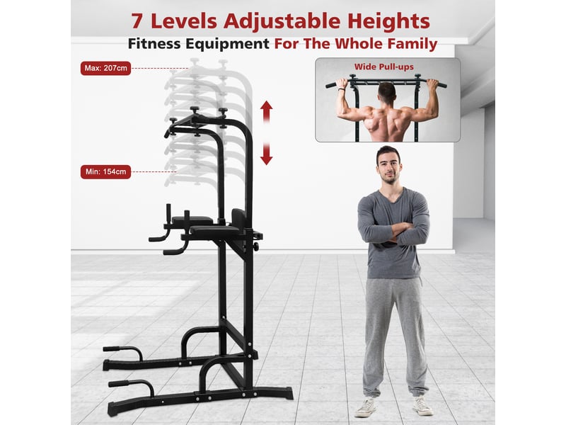  Station de musculation power tower avec barre de traction et dips, fitness à domicile  - Conforama B
