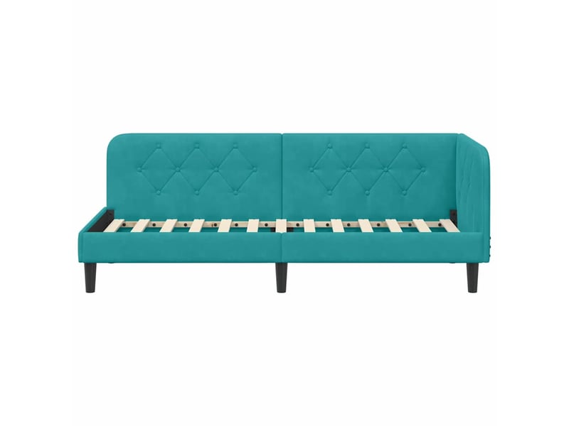Lit simple- lit adulte - cadre de lit d'angle turquoise 80 x 200 cm velours - Conforama D