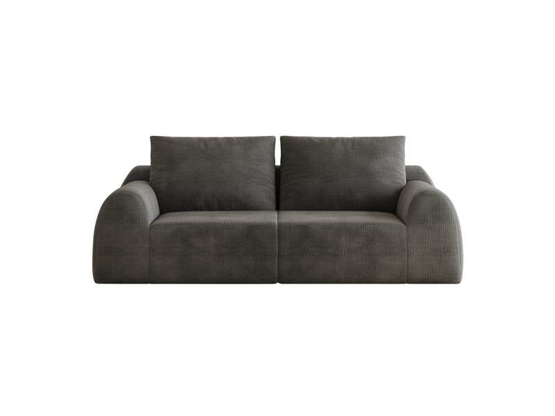 Canapé droit compact 190 x 95 cm – gris foncé – mousse haute élasticité, tissu chenille, livré compressé - Conforama D