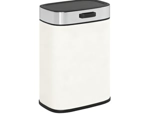 Corbeille à déchets 5 l 21,5x19,5x30 cm à poser ou à suspendre blanc crème