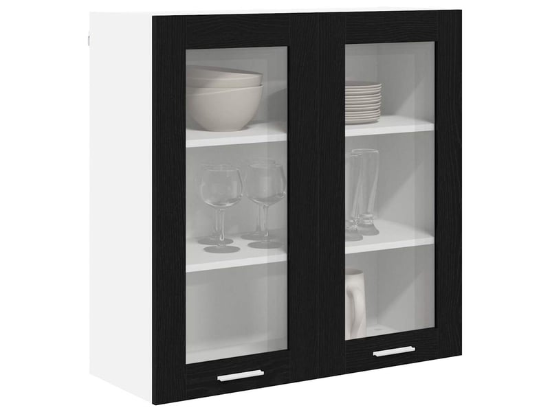  Meuble de rangement, armoire suspendue chêne noir 80x31x80cm bois d'ingénierie shl6652  - Conforama C