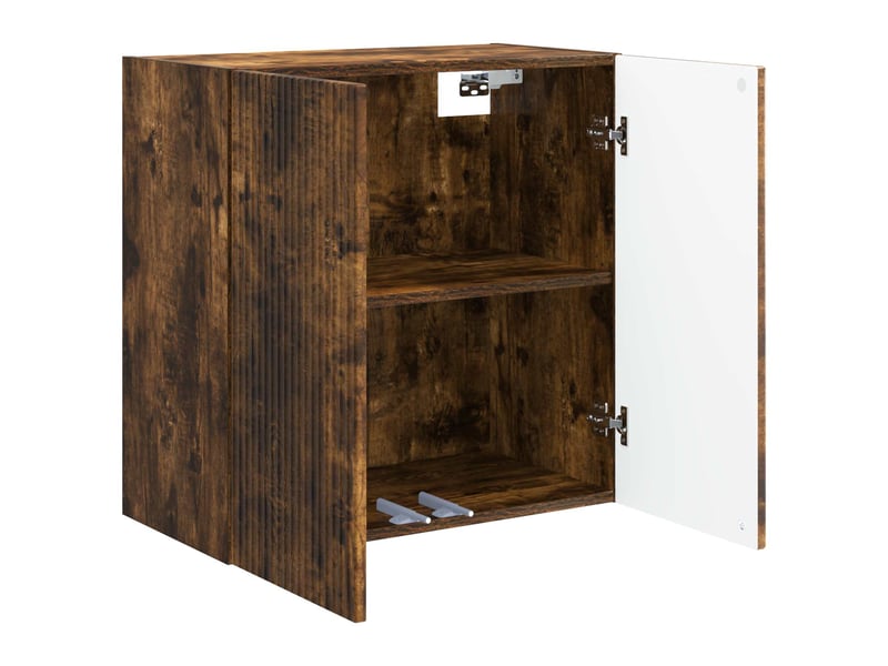 Armoire murale salon, meuble de rangement 59x31x60 cm bois d'ingénierie chêne fumé shl7171 - Conforama C