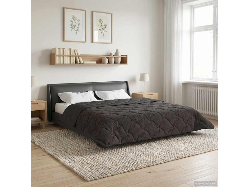  Duvet - couette complet toute l'année matelassé anthracite 200 x 220 cm  - Conforama D