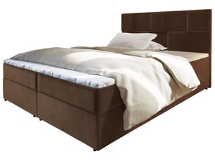 Lit avec rangement 180x200 cm <strong>MASSENO</strong> <strong></strong> coloris marron