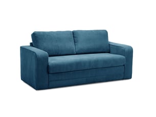 Canapé droit convertible BOBOCHIC COME 2 places Velours bleu