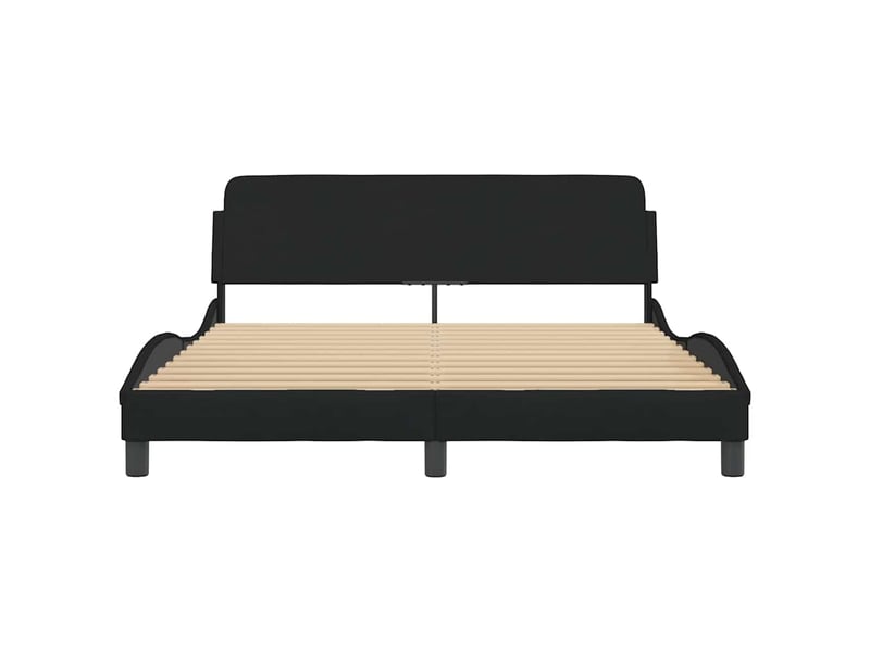  Lit double- lit adulte -  cadre de lit dover noir 160x200 cm tissu  - Conforama C