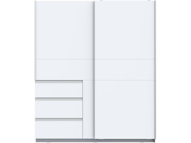  Armoire 2 portes coulissantes forte winn 2 avec 3 tiroirs blanc mat W2QS823E71-120 - Conforama A