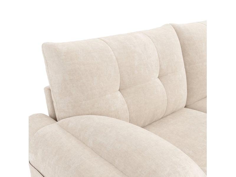  Canapé 2 places moderne en tissu chenille beige avec coussins épais, confortable et compact – design scandinave idéal pour salon, chambre ou petit appartement ORFRN653P9810A - Conforama D