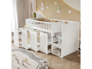 Lit superposé 90x200 cm <strong>HAUSS SPOLE</strong>  <strong></strong> coloris blanc