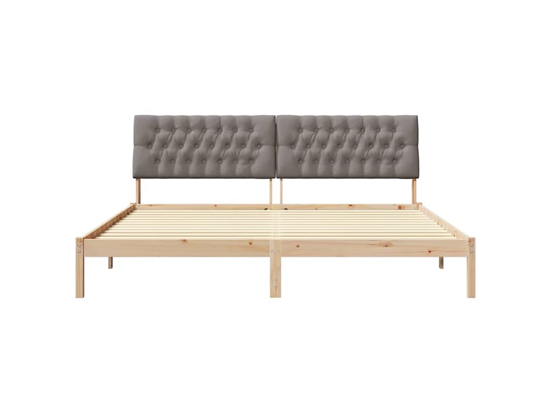  Lit double- lit adulte -  cadre de lit avec tête de lit rembourrée marron 200 x 200 cm  - Conforama D