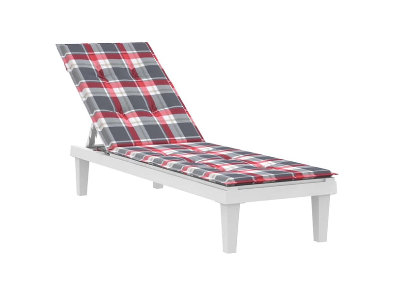  Coussin de chaise de terrasse carreaux rouge (75+105)x50x4 cm cf54220  - Conforama C