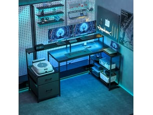 Bureau gaming DESMIU 165 cm coloris noir