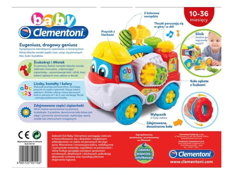  Jouet d'éveil clementoni 50110 baby - eugène le génie de la route 8005125501106 - Conforama C