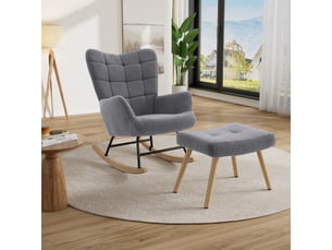 Fauteuil fixe <strong>ULEVR</strong> Velours gris
