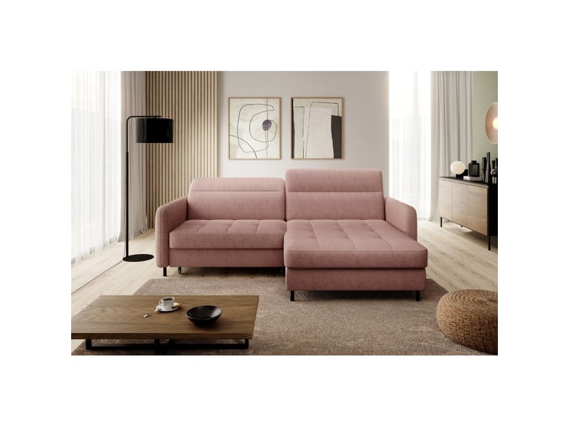  Canapé d'angle collection goumsi coloris saumon  - Conforama D