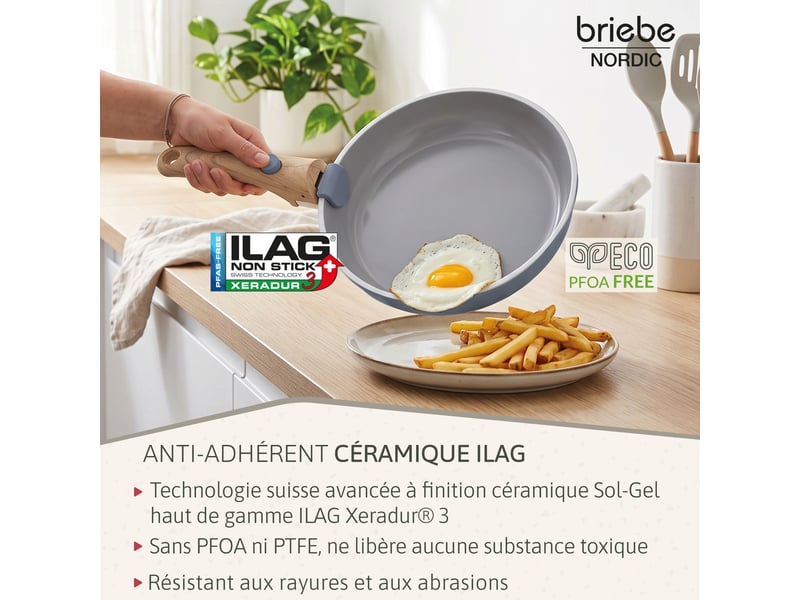  Batterie de cuisine induction céramique poignée amovible set 13 pièces  , briebe, kb1220gry, , gris  - Conforama D