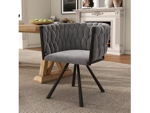 Lot de 4 chaises de salle à manger pivotantes en velours gris