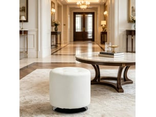 Fauteuil fixe pivotant <strong>DESMIU</strong> <strong></strong> Simili blanc vendu A l'unité