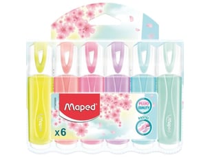Surligneurs pastels set de 6 pointes biseautées 1 5 mm