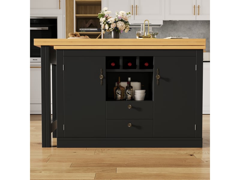 Table de bar noir - 180cm mdf table de bar noir - Conforama E