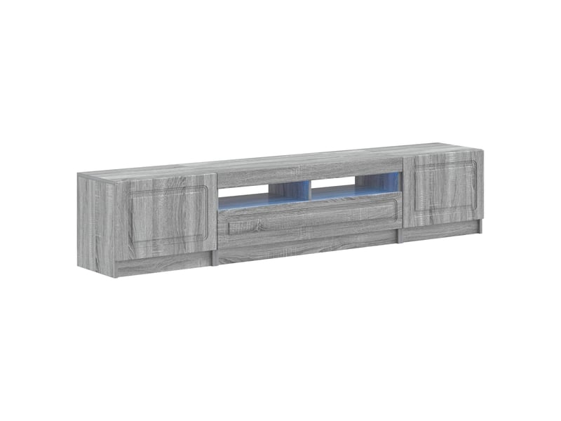  Meuble tv - banc tv - meuble de rangement led utrecht 3 pcs sonoma gris bois d'ingénierie  - Conforama A
