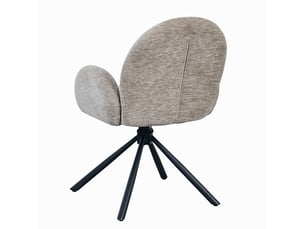 Lot de 2 chaises de salle à manger pivotantes avec accoudoirs  - chenille métal noir taupe