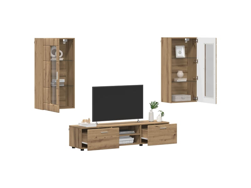  Ensemble meuble tv - banc tv - meuble de rangement florin 3 pcs chêne artisanal  - Conforama C