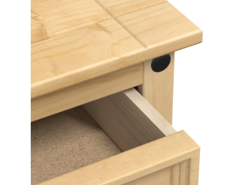 Table de chevet avec tiroir et compartiment avec porte 35 x 32,5 x 58 cm bois de pin massif et mdf dec033900  - Conforama E
