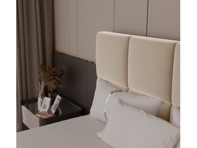 Lit coffre magnus - 180x200 cm - avec matelas et surmatelas - velours dense - beige clair MAGNUS - Conforama D