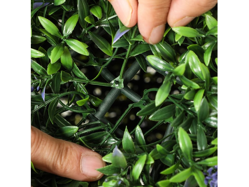 Lot de 2 plantes artificielles lavande boule 42x42x42 cm – violet et vert – protection uv intérieur extérieur - Conforama D