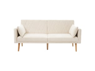 Canapé convertible, 180x75x82 cm, 2 places avec dossier réglable, velours, beige