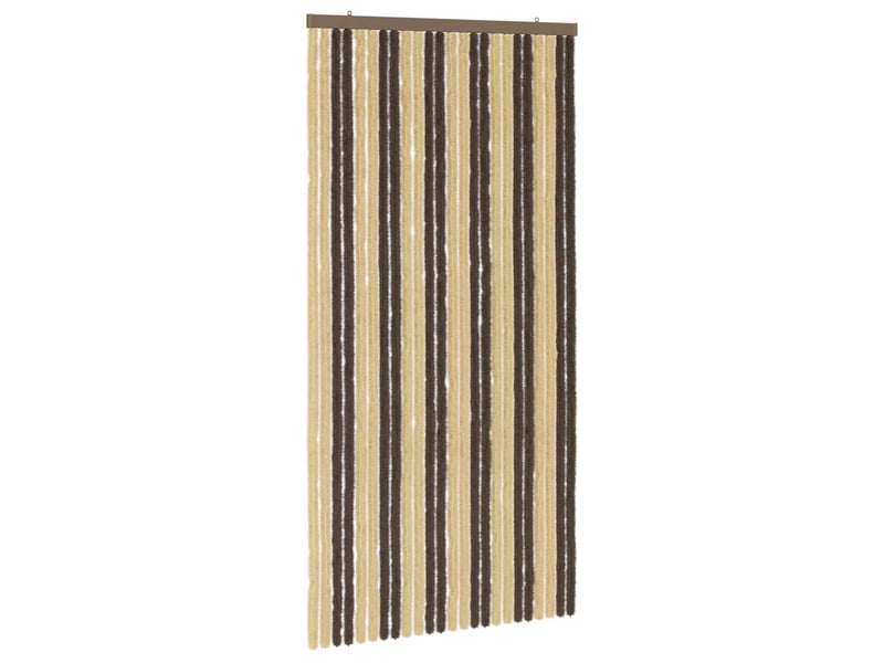 Rideau anti-insectes, moustiquaire en chenille marron foncé et beige cf43475 - Conforama A