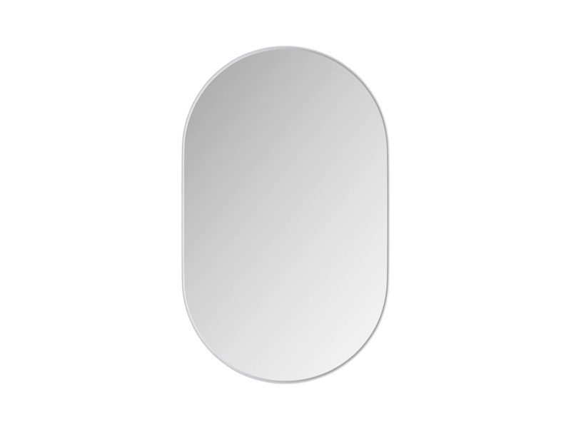  Armoire de toilette miroir ovale en métal blanc 85 x 51.5 x 12 cm W2552P264700 - Conforama A