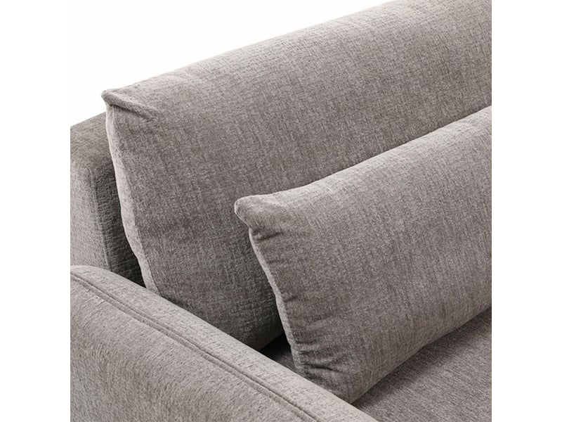  Canapé convertible 3 places en tissu gris et pieds noirs - sokka  - Conforama D