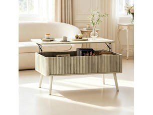 Table basse rectangulaire coloris bois clair MEUBLIV - 56 cmx91 cm