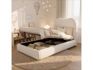 Lit coffre 90x200 cm <strong>WISHDOR</strong>  <strong></strong> coloris beige