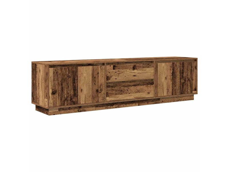  Meuble tv - banc tv - meuble de rangement avec éclairage led vieux bois 193,5x41x50 cm  - Conforama C