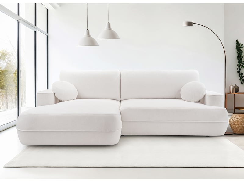 Canapé d’angle avec fonction lit peoni 267 cm blanc g Peoni - Conforama B