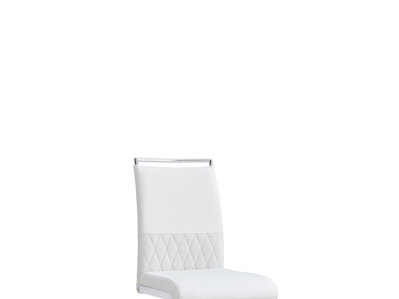  Lot de 4 chaises de salle à manger 42x48x95 cm dossier haut métal blanc  - Conforama A