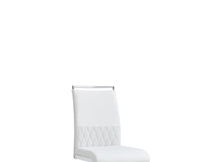 Lot de 4 chaises de salle à manger 42x48x95 cm dossier haut métal blanc