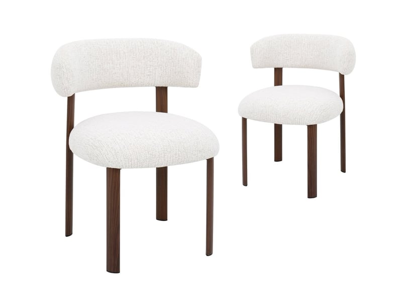  Lot de 2 chaises en velours tissé écru pieds en métal marron louisa A4090-ECR-MARR - Conforama A