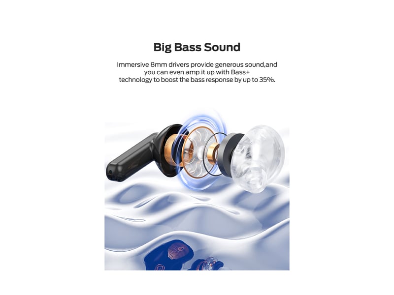 Écouteurs sans fil bluetooth 5.3 n-lite clear talk avec son immersif monster noir 137148-02 - Conforama D