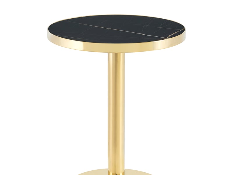  Table d'appoint ronde 60 x 60 x 74 cm – noir et doré – plateau uv et base stable en acier inoxydable  - Conforama D