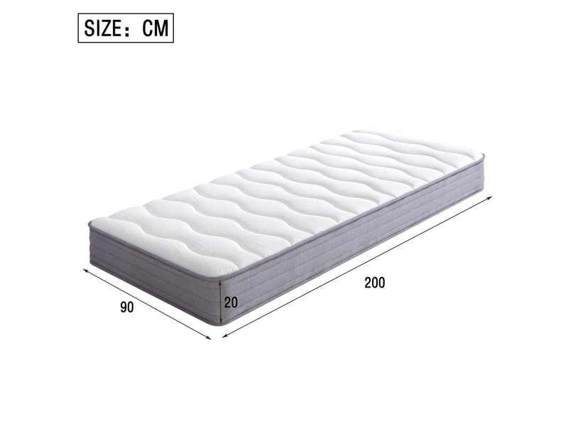 Matelas 90x200 cm - épaisseur 20 cm, soutien h3, structure à ressorts, livré roulé sous vide, revêtement textile, pour lit et canapé-lit, blanc Luxe haut de gamme - Conforama C