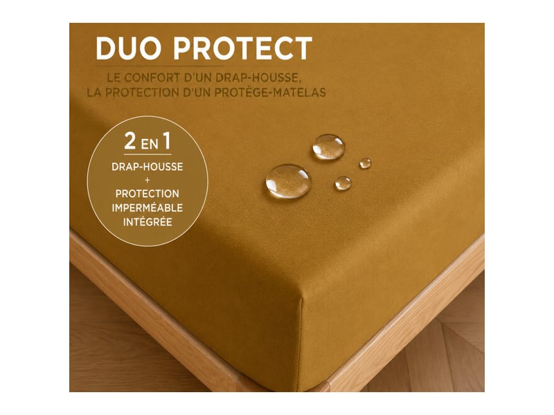  Drap housse duoprotect 180 x 200 + 30 cm avec technologie imperméable intégrée  - Conforama B