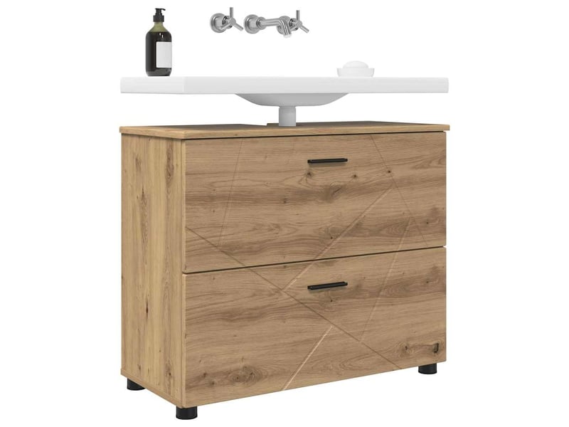  Cabinet de salle de bain, armoire salle de bain chêne artisanal 76,5 x 35 x 64 cm cf65297  - Conforama C