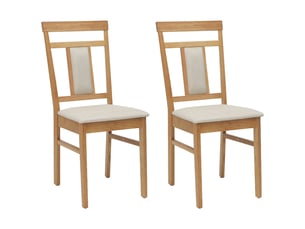 Lot de 2 chaise de salle à manger, chaise de cuisine bois de caoutchouc massif cf28337