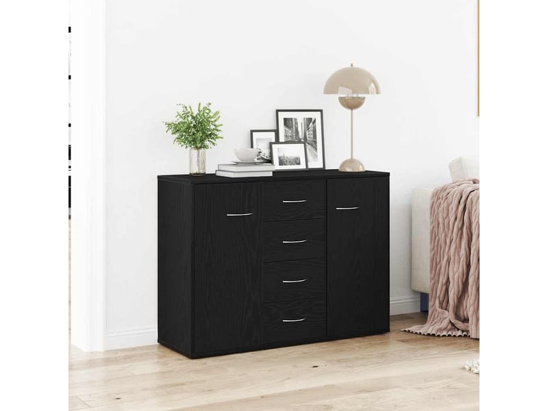  Buffet - bahut - meuble de rangement en chêne noir 88x30x64 cm bois d'ingénierie  - Conforama B