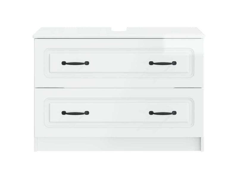  Meuble sous lavabo de salle de bain utrecht blanc brillant cf64925  - Conforama D